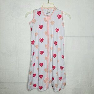 Mama Cheetah Organic Cotton Sleep Sack Sz Large 12-18 Months Heart Design
